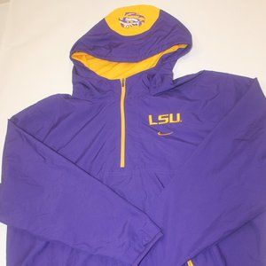 NIKE MENS LSU HOODIE JACKET 1/4 ZIP LARGE